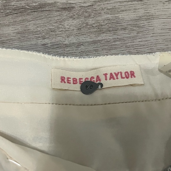 Rebecca Taylor Small Tweed Skirt Blue Cream - Picture 3 of 5